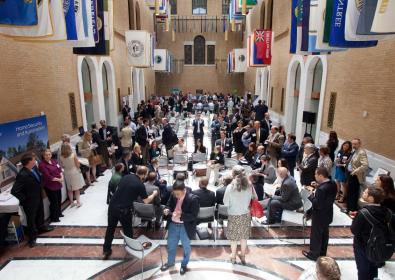 People at the State House Hall of Flags